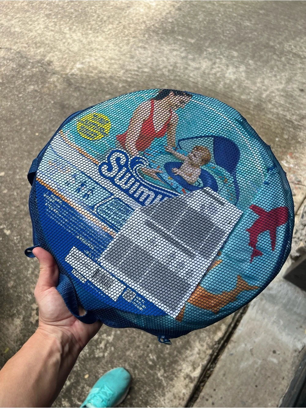 SwimWays Baby Spring Float with Sun Canopy - Blue Shark Print